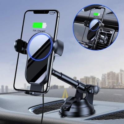 China 2021 Universal Upgraded Miracase Car Charger 15W Qi Wireless Fast Charging Car Phone Holder Mount For Air Vent&Dashdoard&Windshield for sale