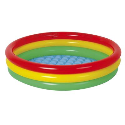 China Indoor Kids Above Ground Outdoor Rainbow Round PVC Bath Playing Inflatable Swimming Pool for sale