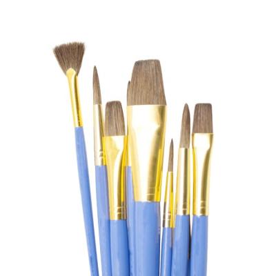 China Birch Wooden Gouache Pony Hair Paint Brush for sale