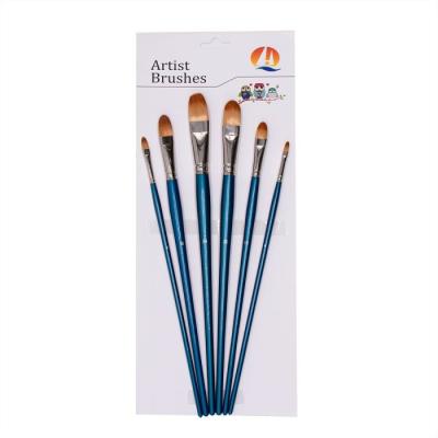 China Chrome Plated Brass Ferrule Artist Paint Brushes Set for sale