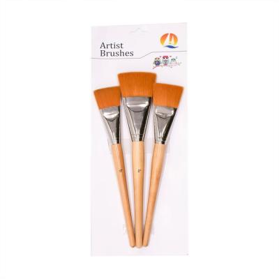 China Brich Handle Brass Ferrule Flat Brush Set for sale