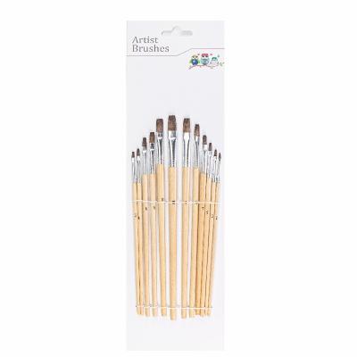 China Flat Tip Squirrel Hair Kids Paint Brush Set for sale