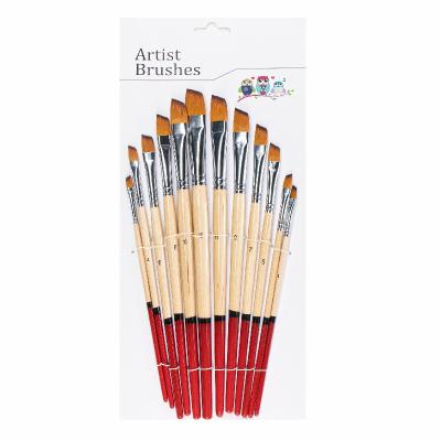 China Angular Tip Copper Ferrule Paint Brushes For Toddlers for sale