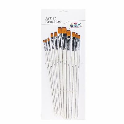 China Flat Tip Nylon Hair 11pcs Childrens Paint Brushes for sale