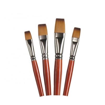 China Brown Art Hobby Flat Brushes For Acrylic Painting for sale