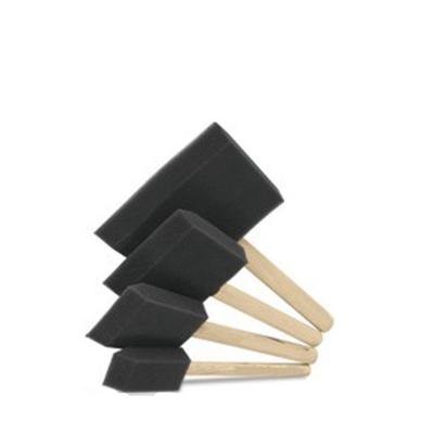 China Natural Wooden Handle 4pcs Foam Paint Brushes for sale