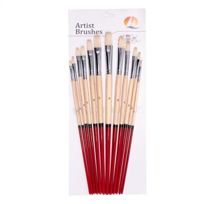 China White Flat Bristle Artist Watercolour Brushes for sale