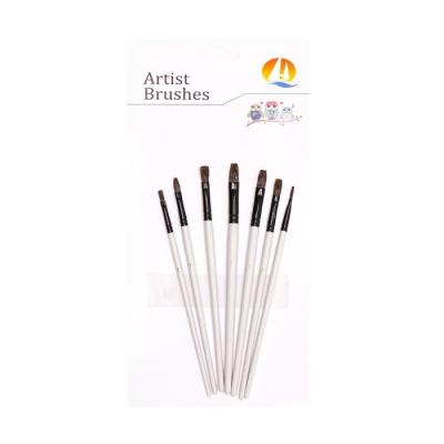 China Flat Tip Aluminum Ferrule Squirrel Hair Paint Brush Set for sale