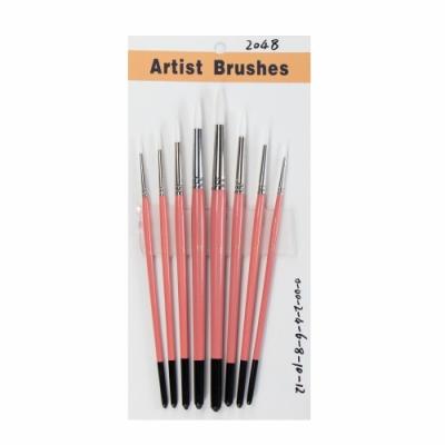 Cina Rosa di nylon dei capelli #12 ed artista di legno nero Brush Set della maniglia 8pcs in vendita