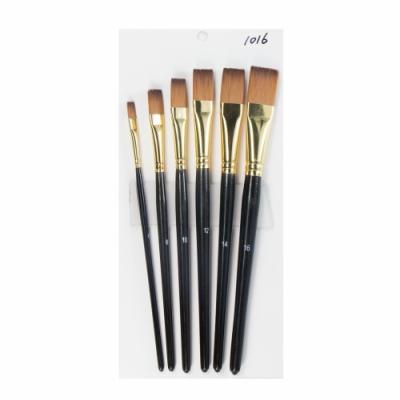 China Nylon Hair Flat Head 140mm Copper Ferrule 6pcs Artist Brush Set for sale