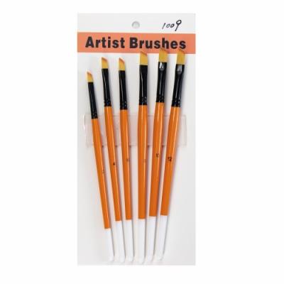 China 140mm Wooden Handle Angular Copper Ferrule Artist Paint Brush Set for sale