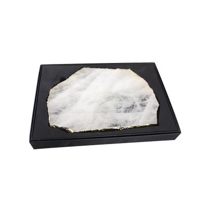 China China New Product Crystal Coaster Quartz Platter Gemstone Tray for sale