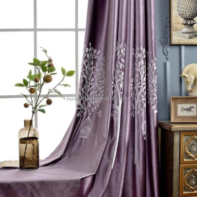 China Wholesale European Blackout Style Embroidery Velvet Curtain Fabric for sale