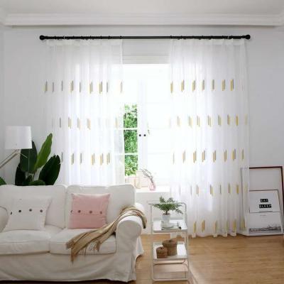 China Fire Retardant Or Not Are All No Trouble Cheap Curtains With 52*95” Size , Sheer Embroidery Curtain For Free for sale