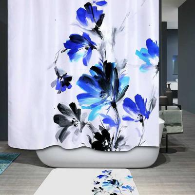 China Sustainable Polyester Material Digital Printing Shower Curtain Bathroom Curtain for sale