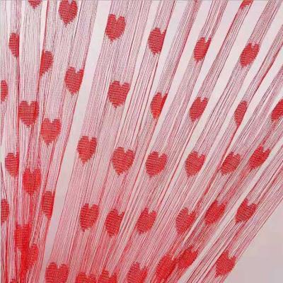 China Decoration Polyester Solid Color Heart Design Shape Dense String Door Curtain Panels For Wedding, Decoration, Fly Screen for sale