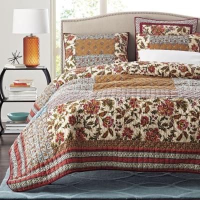 China American Handmade 3 PCs Home Cotton Patchwork Blanket Comforter Bedding Set Material for sale