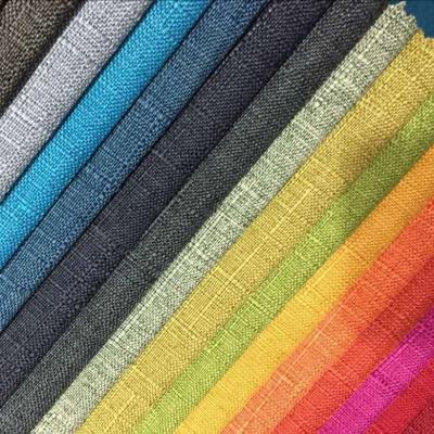 China Solid Color Breathable Faux Polyester Canvas Sofa Chair Fabric Upholstery For Furniture And Decoration for sale