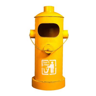 China Industry Style Workshop Sustainable Creative Sustainable American Metal Opens Vintage Decor Big Fire Hydrant Home Outdoor Waste Bin for sale