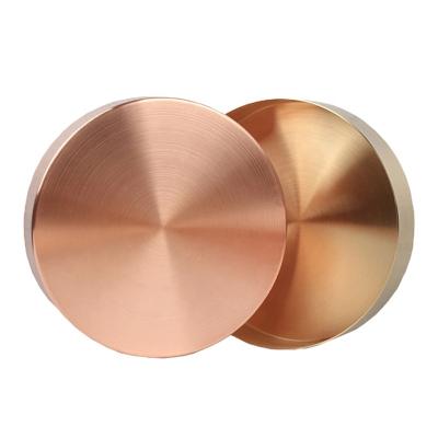 China Disposable European Modern Luxury Simple Pure Brass Copper Material Disposable Household Use Small Metal Round Cup Holder Candy Dish With Lid for sale