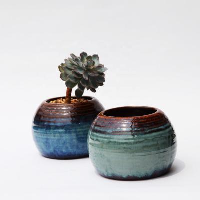 China Modern Modern Kiln Changes Glaze Window Ceramic Potted Succulent Garden Decoration Balcony Plant Container Desktop Pot for sale