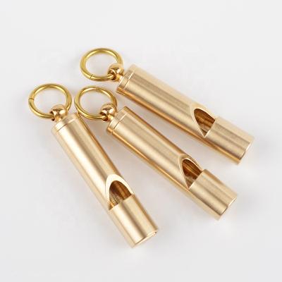 China Dog Rescue Safety Survival Metal Retro EDC Style Training Whistle Rescue Style Pure Brass Copper Concise Concise Game Bird Animal Tool for sale