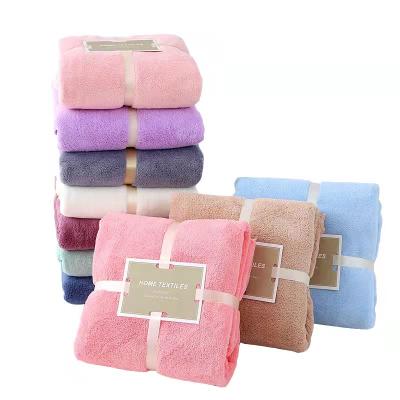 China Velvet QUICK DRY Coral Towel Set Gift Hot Selling High Density Coral Micro Towel Plush Fleece Coral Bath Towel for sale