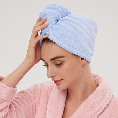 China Super QUICK DRY Water Absorbency Microfiber Hair Drying Turban Wraps Towel for sale