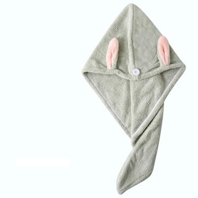 China QUICK DRY Hair Towel Wrap Microfiber Turban Drying Head Towel With Buttons Microfiber Hair Towel With Logo for sale