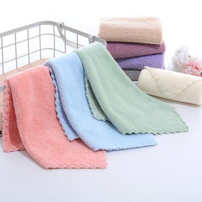 China 2022 Hot Selling QUICK DRY Custom Made Coral Reusable Hand Towel Microfiber Velvet Kitchen Towel Kitchen Reusable Hand Towels for sale