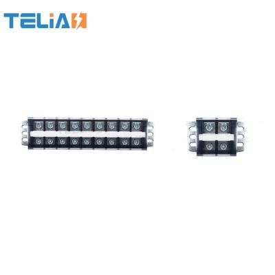 China Electrical Appliance 600V 20A 10 Sets Strip Connector Terminal Panel Terminal Panel Double Row Fence Screw Cable Electrical Terminal Block for sale