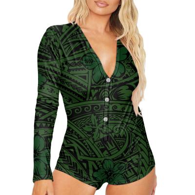 China African Tribal Fashion Women Long Sleeve Print Stripe One Piece Romper Custom Made Long Sleeve Jumpsuit Women Rompers In Xl-4xl for sale