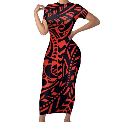 China Anti-Wrinkle Plus Size Red Bodycon Maxi Dresses Women Short Sleeve Vintage Paisley Women Dress Women Clothing Long Dresses Casual Summer 2021 for sale