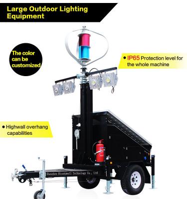 China Viento y remolque móvil de la energía de la iluminación híbrida solar de la vigilancia en venta