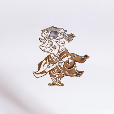 China Anti-Counterfeiting Hot Selling Customized Metal Electroform Rose Color Metal Nickel Gold Sticker Label Electroplating Brand for sale