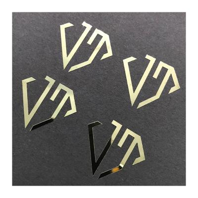 China Anti-Counterfeit Permanent Custom Nickel 24K Gold Sticker Plated Logo Nickel Color Sticker for sale