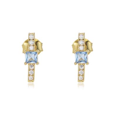 China FASHIONABLE ROXI 925 Sterling Silver Geometric Square Zircon Stud Earrings for sale