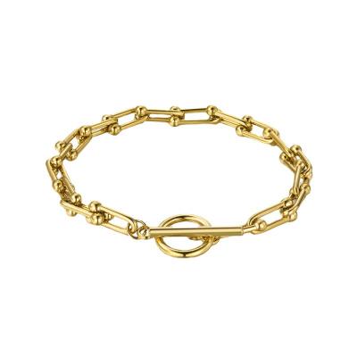 China Vintage INS Fashion Metal Texture Stitching Retro Trend INS Style Paperclip U-Chain Bracelet for sale