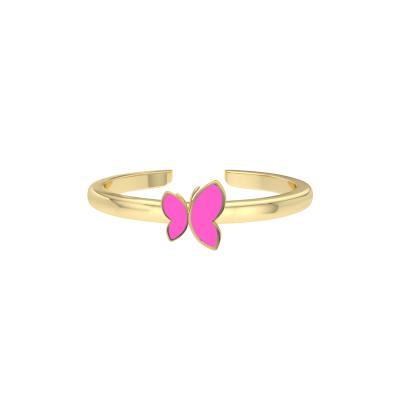 China ROXI s925 cute silver cute style pink butterfly ring for women girls 2021 for sale