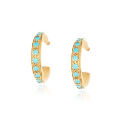 China FASHIONABLE European and American border turquoise S925 sterling silver creative clips for sale