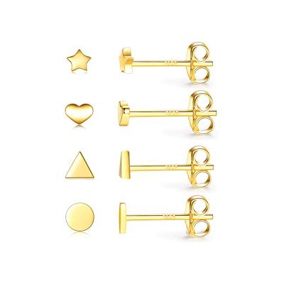 China 2021 cute fashion s925 fashion s925 sterling silver shiny geometric set nc star triangle stud earrings for sale