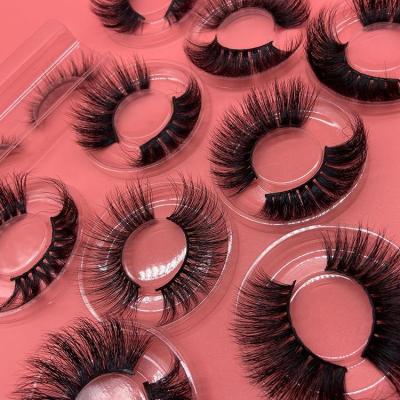 China Long 100% real natural fur 25mm 5d 3d individual volume faux mink eyelashes for sale