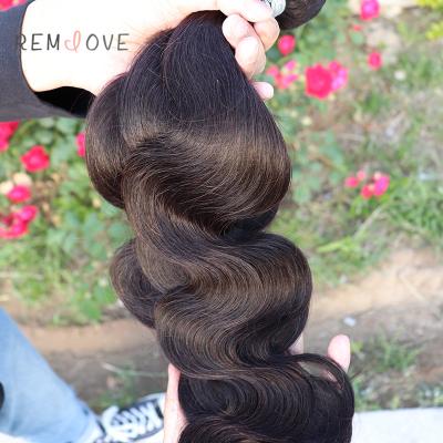 China Wholesale Body Wave Hair Bundles Brazilian Body Wave Double Color Natural Black Machine Drawn Seam Weaves for sale