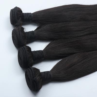 China Silky Straight Wave Natural Color 10-20 In Stock 100% Virgin Remy Human Hair Brazilian Hair Bundles With Closure for sale