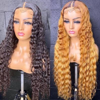 China Body Wave 13x6 Lace Front Wigs Peruvian Remy Deep Curly Hair Wigs For Women 150% Density Deep Hairline With Baby Hair Wigs for sale