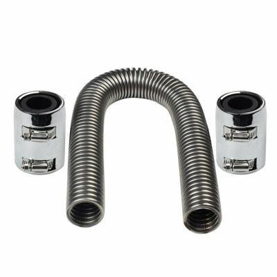 China 24 Inch Radiator Hose Kit Stainless Steel Chrome Flexible Upper Lower Universal Caps for sale