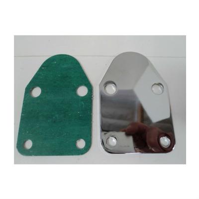 China Chrome Fuel Pump Block Off Plate With Gasket For SB Chevy A160 for sale