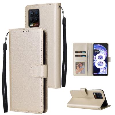 China Shockproof Leather Phone Case With Card Slot For Realme 8 pro Luxury Card Holder Phone Case For Realme 7 7pro for sale