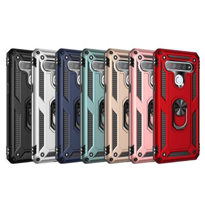 China Full Protective Anti-drop Case For LG K40 K12+ X4 Metal Rotating Ring Kickstand Armor PhoneCase For LG K22 k51s for sale