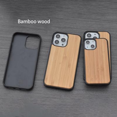 China Anti-drop Cell Phone Case For iPhone 13 Pro Wood Grain Outside Hybrid Design TPU Cover Device Case For Apple for sale